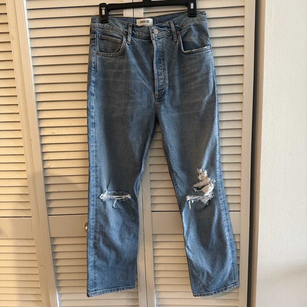 Agolde Blue Straight Jeans size 28- like new